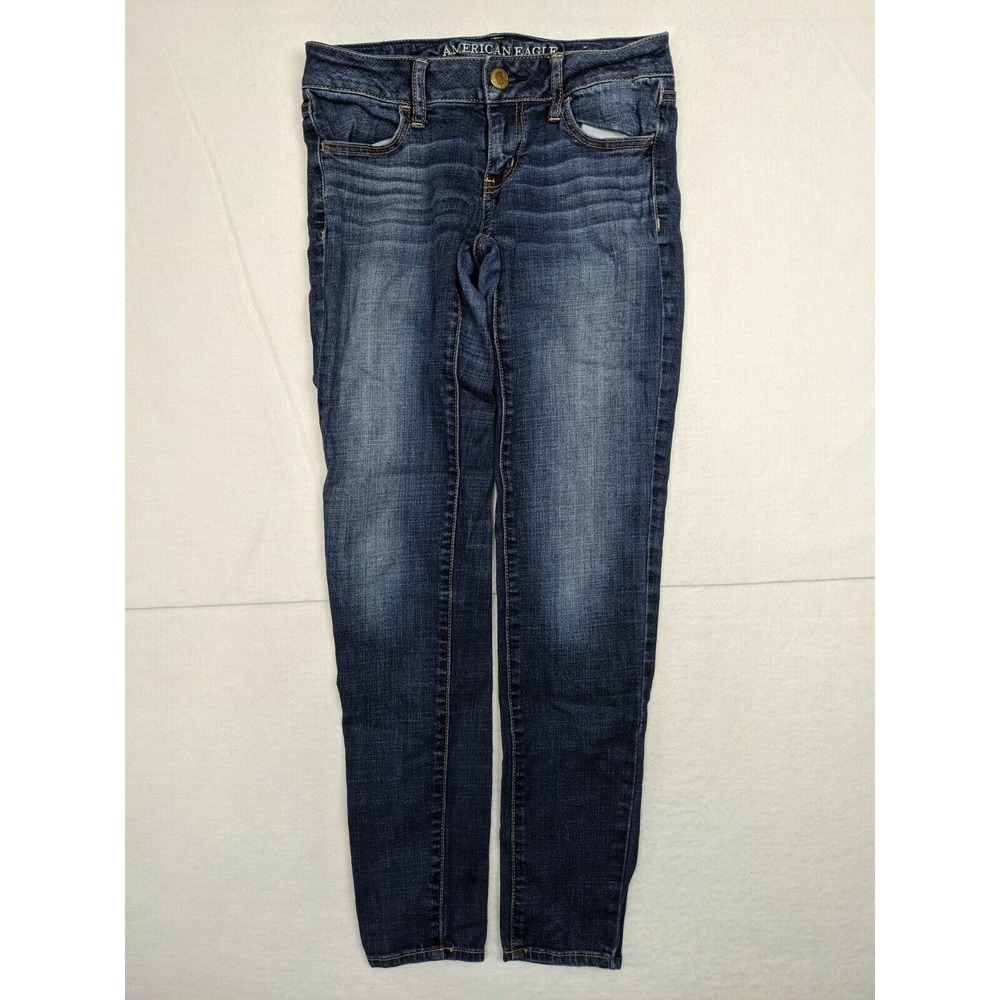 American Eagle Super Stretch Jegging Womens Jeans Sz‎ 0 Cotton Blend Blue